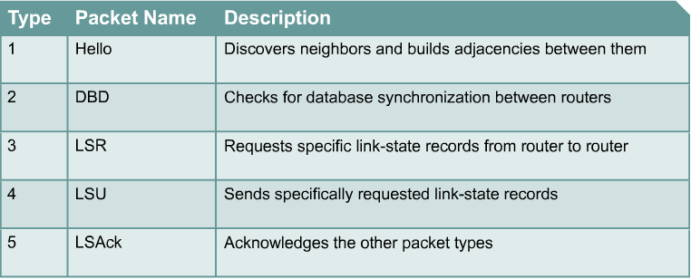 OSPF Packet Types