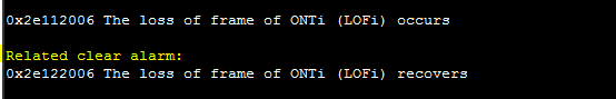 0x2e112006 The loss of frame of ONTi (LOFi) occurs