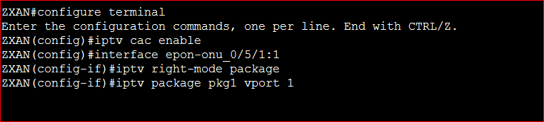 CAC Configure in ZTE OLT