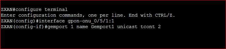 GEM Port Configure ZTE OLT