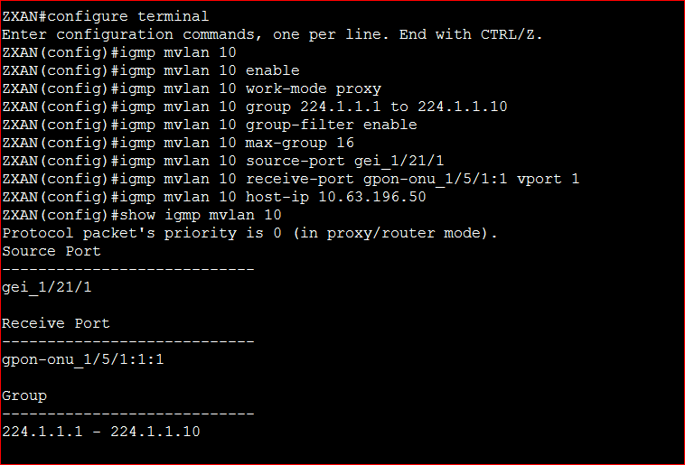 MVLAN Configure in ZTE ZXA10 C220 OLT