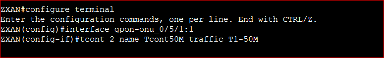 T-CONT Configure in ZTE GPON OLT