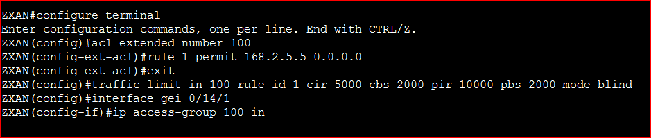 Traffic Limit Configure ZTE GPON OLT