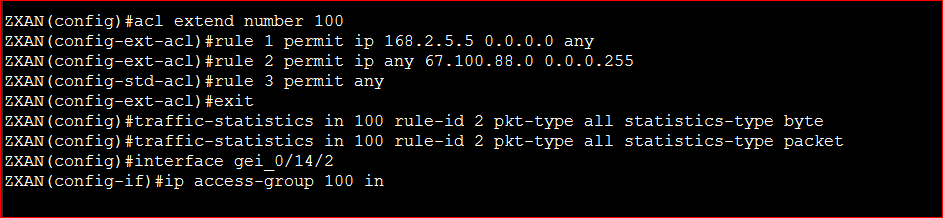 Configure traffic statistics ZTE OLT