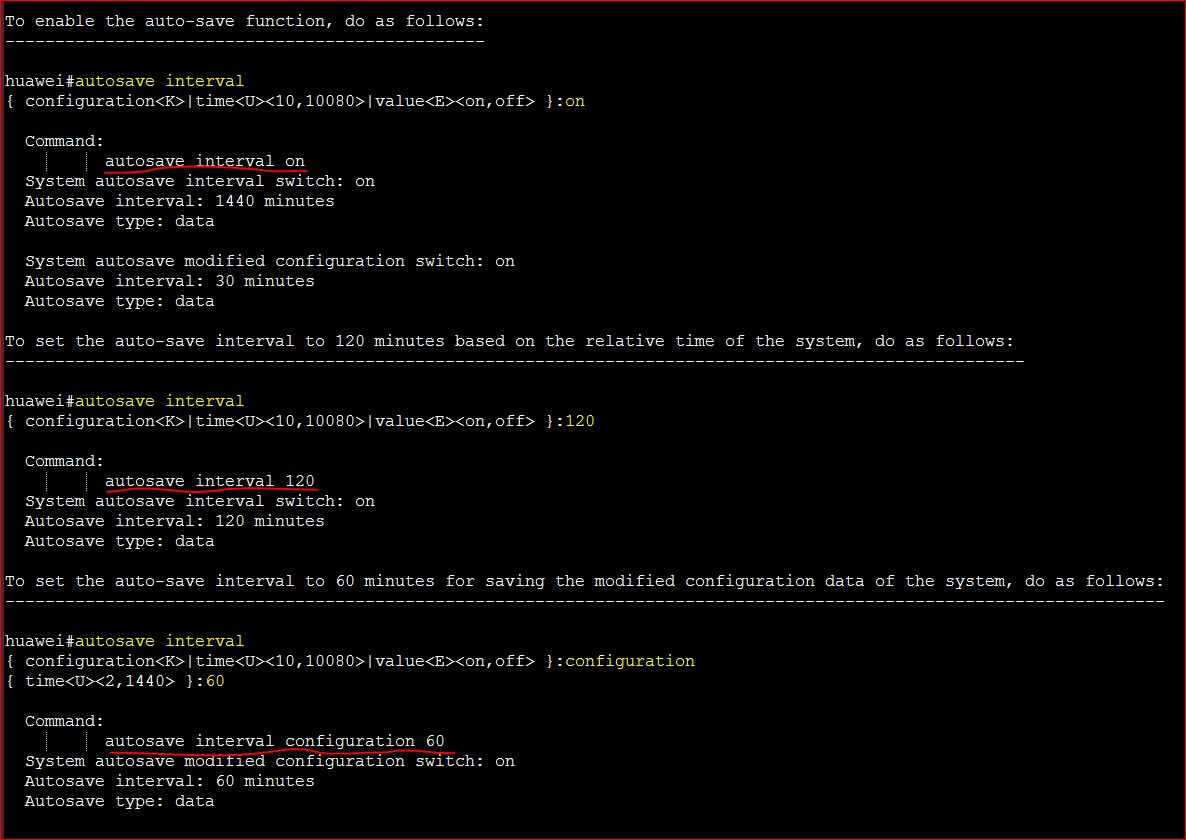 Huawei OLT Autosave Configuration on