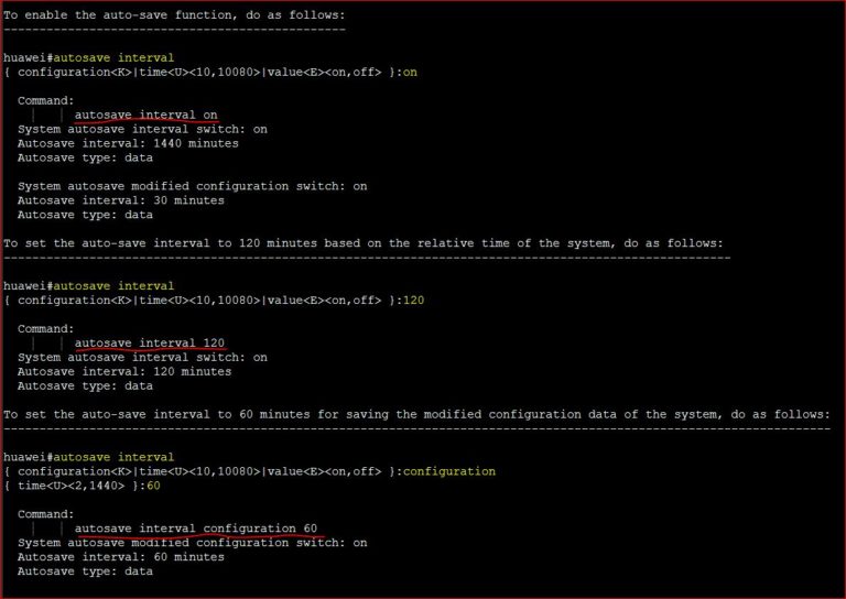 Huawei OLT Autosave Configuration enable - GPON Solution